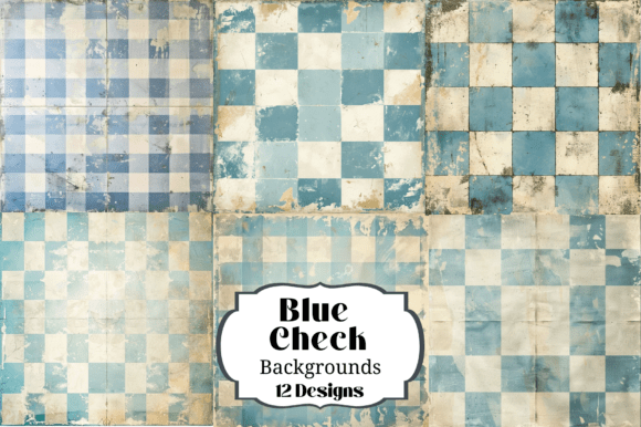 12 Blue Check Gingham Backgrounds for Fresh Design Projects