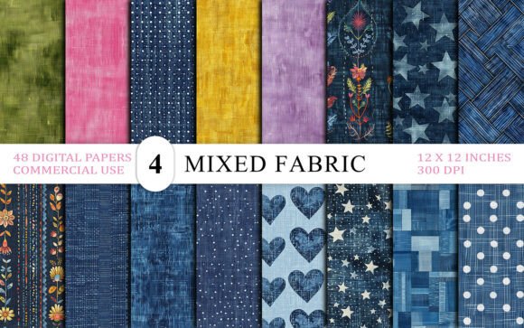48 Mixed Fabric Texture Backgrounds for Authentic Design