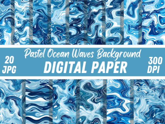 Blue Fluid Swirl Ocean Wave Backgrounds: A Creative Asset