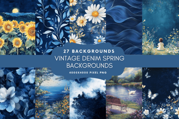 Bring a Soft, Textured Look to Your Projects with Vintage Denim Spring Backgrounds