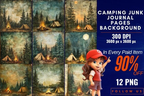 Bring the Outdoors In: Crafting with Camping Junk Journal Backgrounds