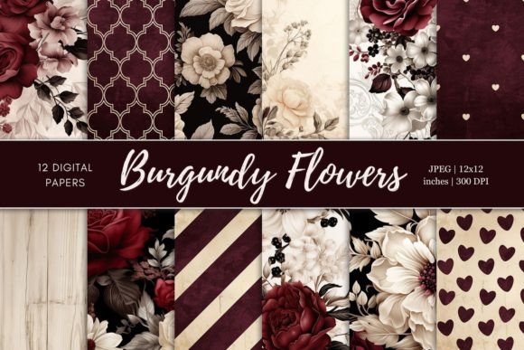 Burgundy Flowers Digital Backgrounds: A Designer's Guide