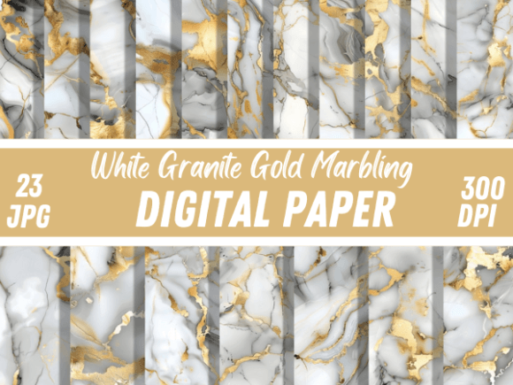 Elevate Your Projects with White Granite Gold Marble Backgrounds