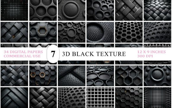 Mastering Modern Edge: Futuristic Black 3D Texture Backgrounds