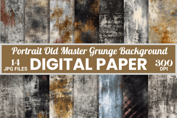 Old Master Grunge Backgrounds Paper Pack: A Digital Asset for Authentic Design