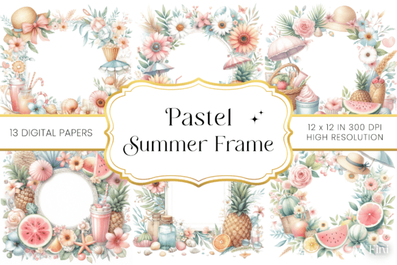 Pastel Summer Frame Backgrounds: Your Go-To for Dreamy Design Projects