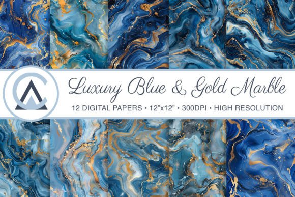 The Allure of Blue & Gold Marble Seamless Backgrounds