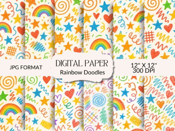 Unleash Creative Energy with Vibrant Rainbow Doodles
