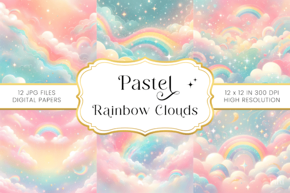 Unleashing Whimsy: Using Pastel Rainbow Clouds Backgrounds