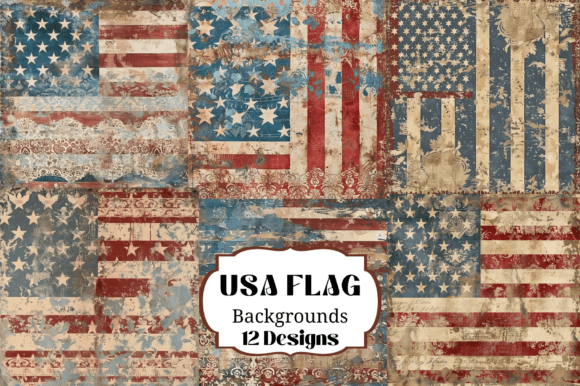 USA American Flag Distressed Backgrounds for Creative Projects